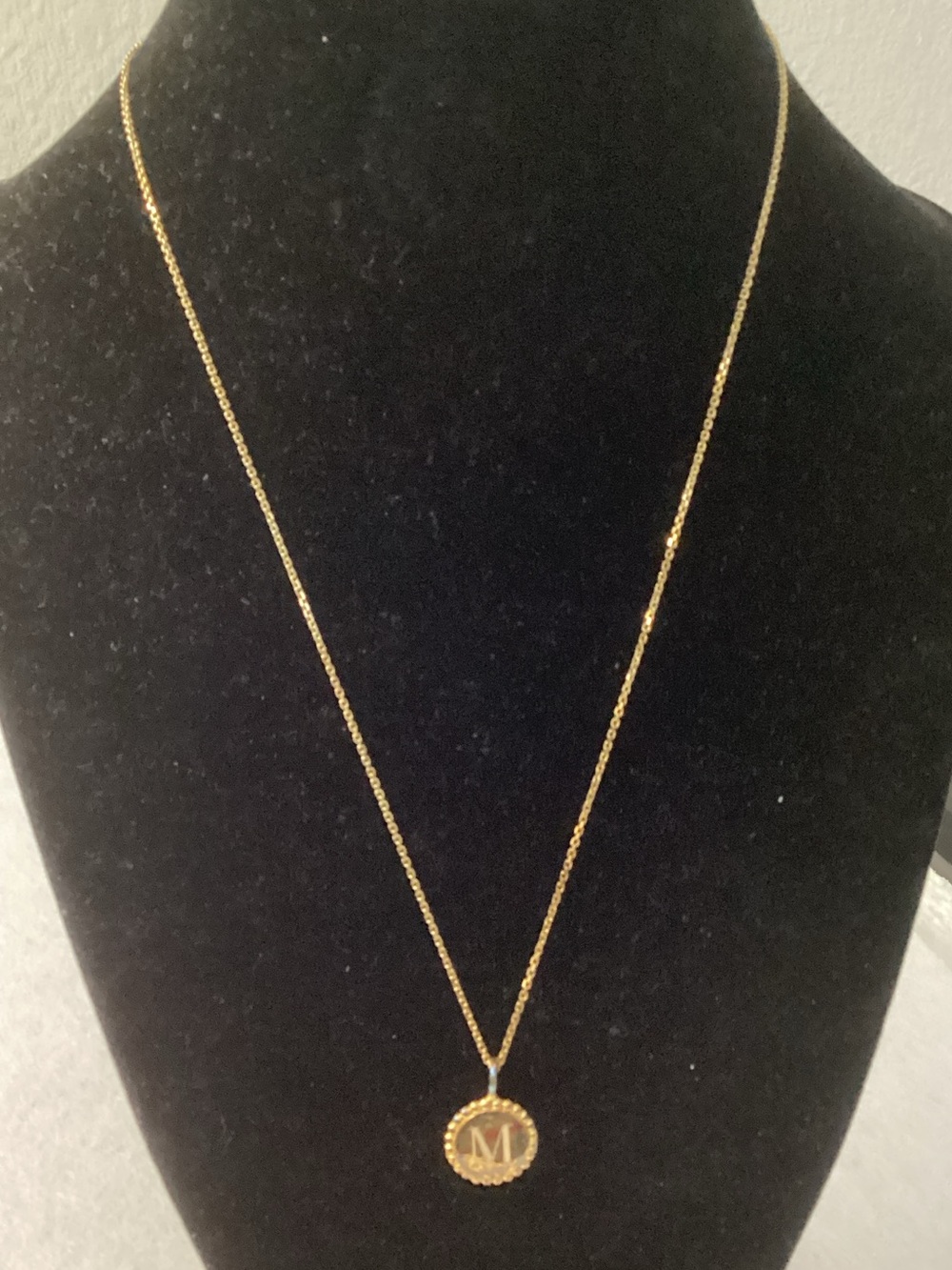 Sarah Chloe Sterling Silver 925 Gold Tone Initial 'M' Pendant Necklace